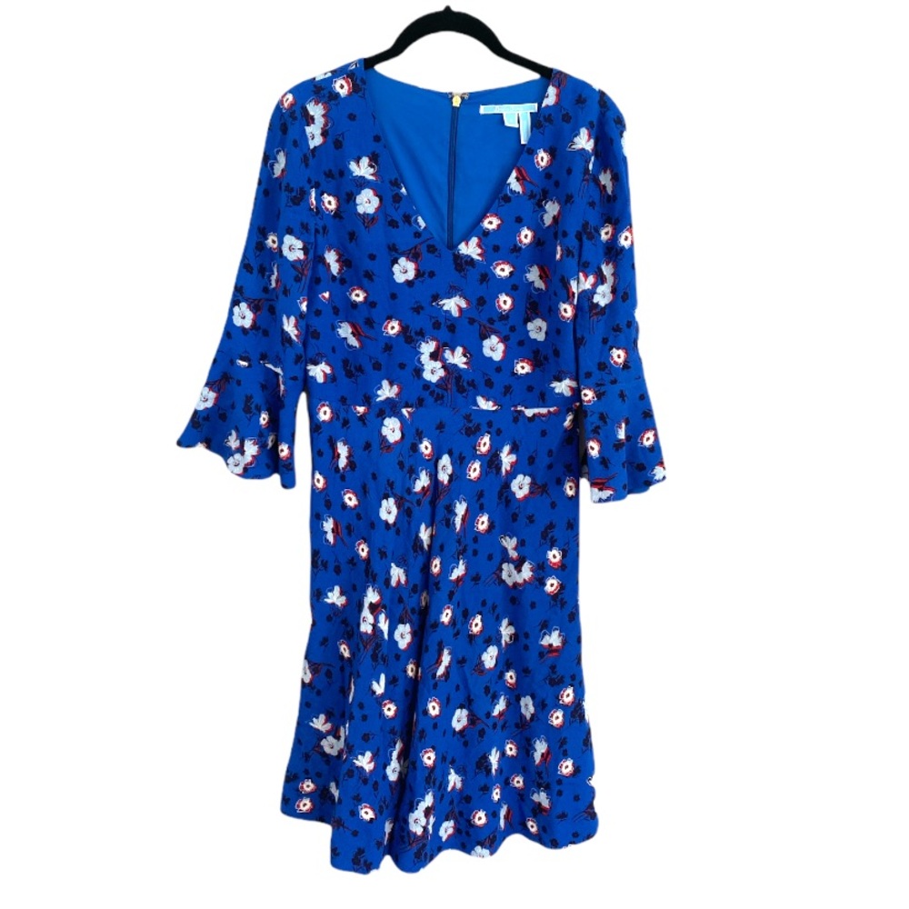 Draper James knee length floral blue dress 6